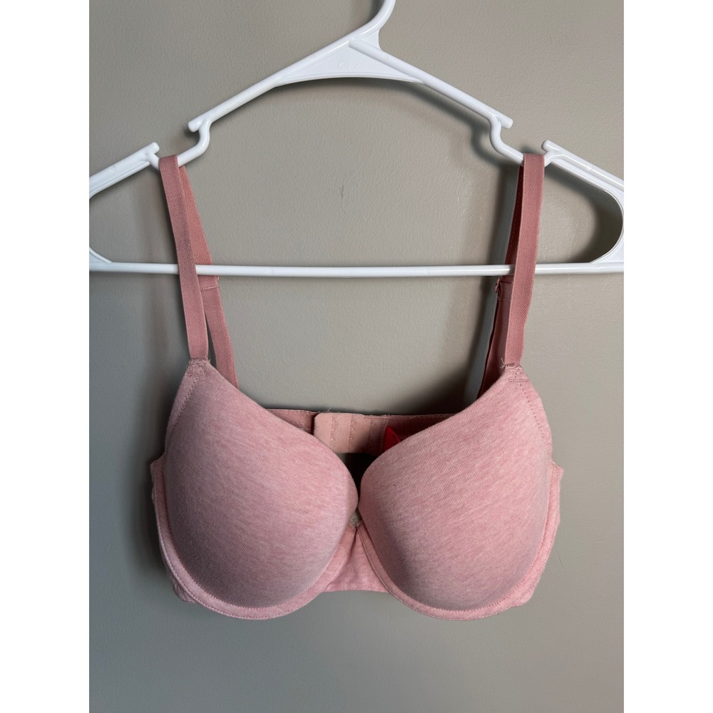 La Senza Light Pink Cotton Push Up Bra 34D Underwire Padded Coquette Soft Girlβ